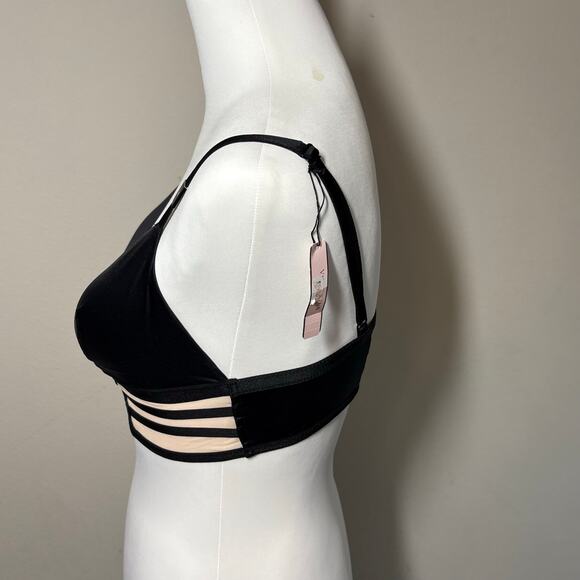 Victoria’s Secret Black Satin Strappy Bralette M NWT - Picture 2 of 11